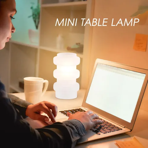 Miniatura 3 de Lámpara de mesa moderna, decoración de iluminación E12, cable de 6.6 pies, sin bombilla (blanco)