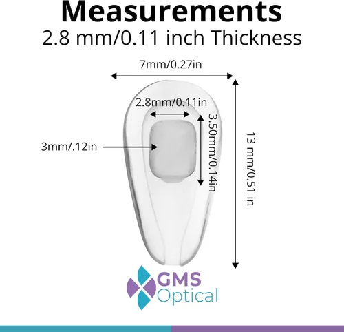 Miniatura 3 de GMS Optical Almohadillas de nariz de silicona súper suaves para evitar que los lentes se deslicen, almohadillas de nariz de silicona súper suaves