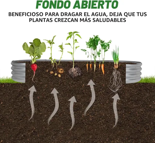 Miniatura 6 de Rakukiri Jardinera elevada con certificación GRS galvanizada para exteriores, maceta ovalada de metal resistente a la putrefacción de 6.5 pies, 1
