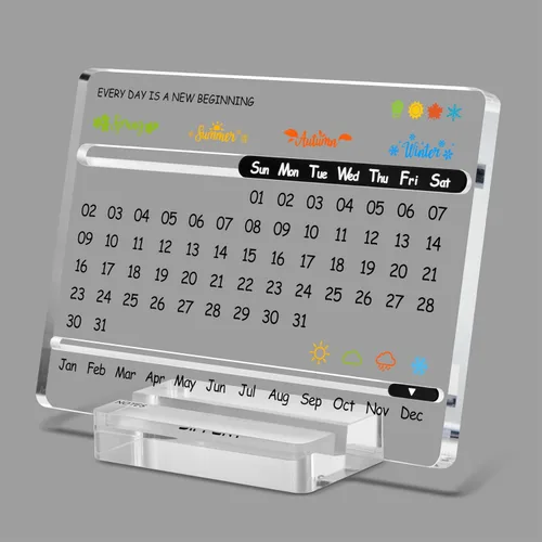 Calendario de escritorio acrílico perpetuo – Bonita decoración moderna de oficina y regalos de oficina para compañeros de trabajo, mujeres y hombres