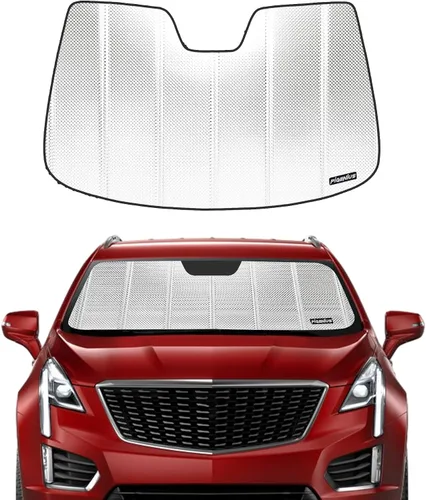 Miniatura 6 de Pigenius Parasol para parabrisas para Cadillac XT5 2017-2026, acabado plateado metálico