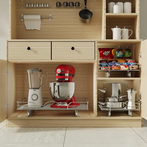 Miniatura 6 de LOVMOR Organizador de armario extraíble y almacenamiento de 5.5 pulgadas de ancho x 21.5 pulgadas de profundidad, estantes deslizantes para armarios
