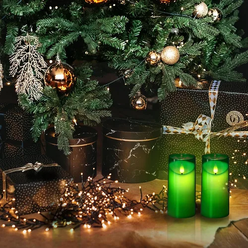 Miniatura 3 de NURADA Velas parpadeantes sin llama de 3 x 6 pulgadas Velas LED de vidrio irrompible con pilar Velas de acrílico con control remoto y temporizador