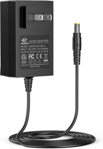 Cargador de batería de litio de 29.4V, 100V-240V a 24V 1A AC/DC adaptador de fuente de alimentación conmutada con 5525 enchufes para la mayoría de