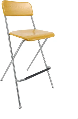 Miniatura 3 de FixtureDisplays® Silla alta plegable Taburete de bar Silla plegable de metal de madera Dos paquetes 11036-NF