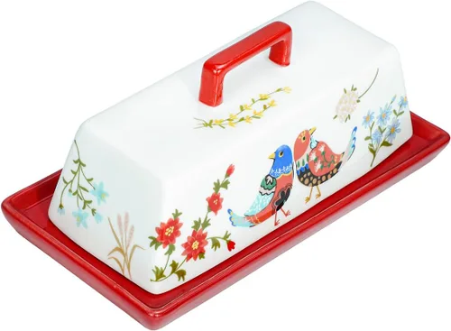 Miniatura 4 de Sizikato Mantequillera de porcelana con tapa, negro puro, 7.5 pulgadas