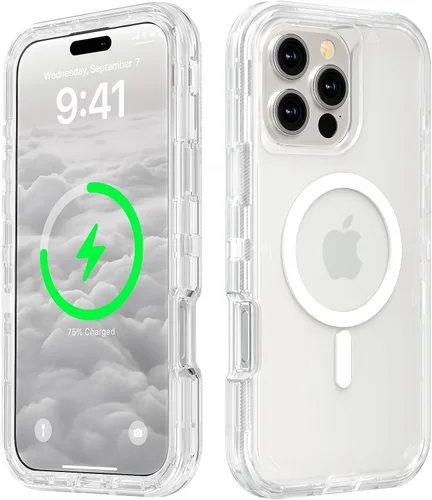 Miniatura 61 de Follaroma para iPhone 17 Pro Max, Funda Compatible con MagSafe, Funda Magnética Transparente de Doble Capa, Funda Resistente Anti-Caída y a Prueba