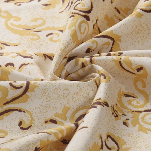Miniatura 2 de Cortina de ducha larga de tela, cortinas de ducha de damasco bohemio con estampado de paisley en vino burdeos y oro amarillo, cortinas impermeables