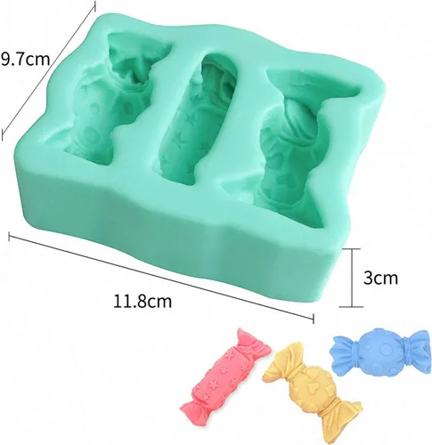 Miniatura 3 de Molde de fondant para bricolaje, flores, cola de sirena, hojas, lindo molde de silicona para pastel de caramelo de chocolate, vela de arcilla hecha