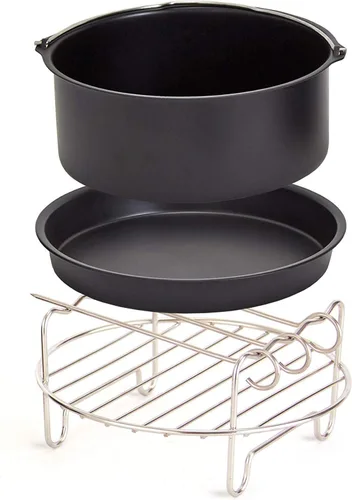 Dash Accesorios compactos para freidora de aire, kit de accesorios antiadherentes de PTFE multiusos, diseño fácil de limpiar y ahorra espacio, Negro