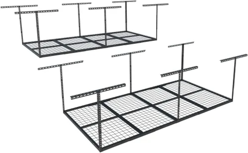 Miniatura 18 de Fleximounts - Estante de almacenamiento de garaje ajustable de 4 x 8 pulgadas, para techo, para garaje, resistente, 96 pulgadas de largo x 48 Blanco
