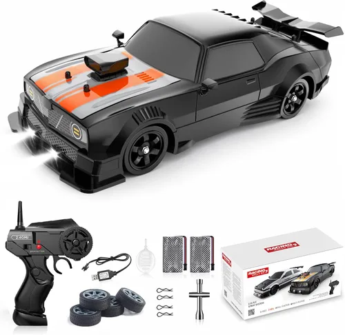 Auto de control remoto Desdoni - Auto de control remoto RC Drift 1:16 Escala 4WD 18KM/H Vehículo modelo de alta velocidad 2.4GHz con luces LED,