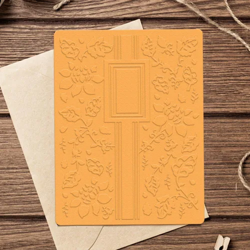 Miniatura 3 de Hying Carpeta en relieve de plástico con hojas de flores texturizadas 3D para hacer tarjetas, plantilla de manualidades, pancarta floral