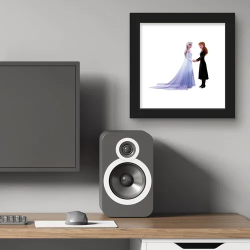 Miniatura 6 de Trends International Gallery Pops Disney Frozen - Póster de pared de Elsa y Anna tomados de la mano, 12.00 x 12.00 pulgadas, versión de marco negro
