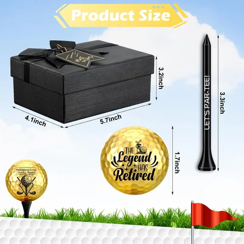 Miniatura 2 de Arrowbash Pelotas de golf de jubilación con camisetas y caja de regalo, regalos divertidos de jubilación para papá, compañeros de trabajo, golfistas
