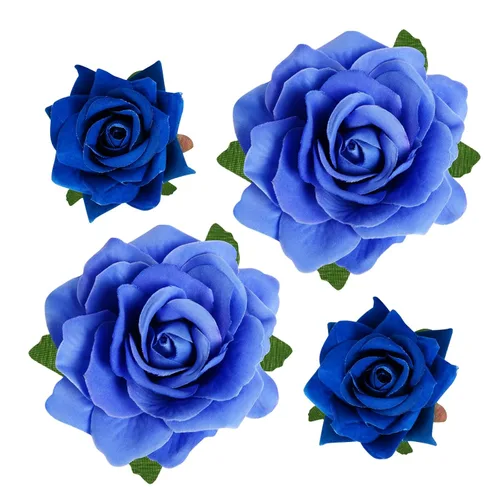 Miniatura 14 de Topbuti Pinza para el pelo de rosa, 4 piezas de tela, pinzas para el cabello mexicano, tocados para mujer, niña, boda, fiesta, día de la madre Negro