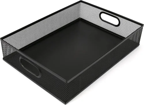 Organizador de cajones de escritorio, bandeja de escritorio grande de malla metálica A4, juego de caja de almacenamiento versátil para suministros