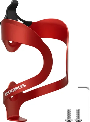 Miniatura 10 de ROCKBROS Soporte para botella de agua para bicicleta, ligero, resistente, aleación de aluminio, jaula para bebidas con tornillos, soportes para A2