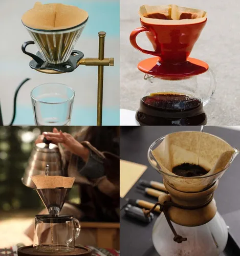 Miniatura 5 de Filtros de café en cono tamaño 01, 100 unidades sin blanquear 1-2 tazas desechables V01 filtros de papel de café, compatibles con filtro de café