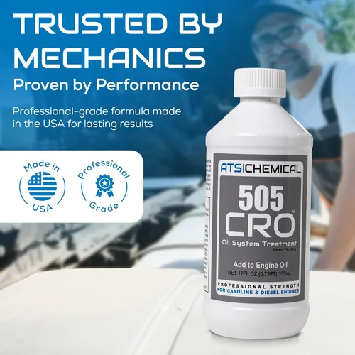 Miniatura 7 de ATS Chemical Tratamiento del sistema de aceite 505 CRO, aditivo de aceite de motor de 12 onzas, limpia los lodos, reduce las emisiones, ralentí