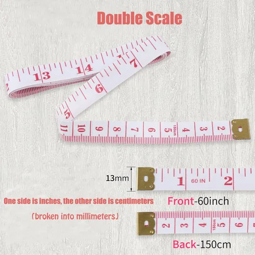 Miniatura 2 de LOUHUA Paquete de 24 cintas métricas, cinta métrica suave a granel para coser cuerpo, tela métrica flexible para medidas corporales, cinta métrica