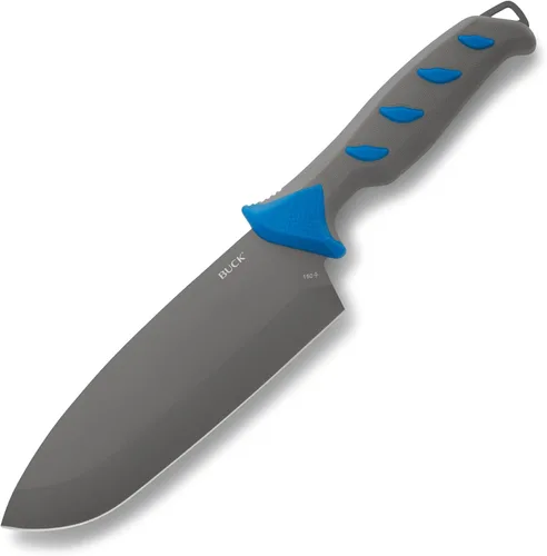 Buck Knives Cuchillo de carnicero de pesca de agua salada de 150 ganchos con hoja de acero recubierto de titanio para una resistencia superior a la