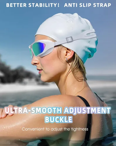 Miniatura 5 de Greatever Elegantes gafas de natación, protección UV400, gafas de natación HD, de visión amplia, antivaho sin fugas, comodidad para mujeres