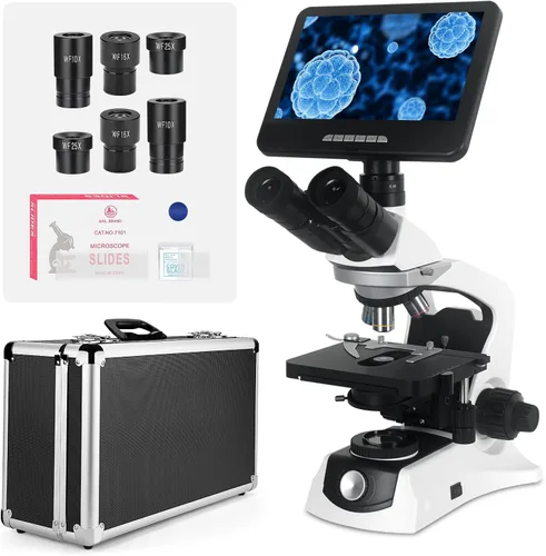 Miniatura 8 de Infinity-Corrected Polarizing Metallurgical EPI Reflected Illumination Vabiooth Trinocular Microscope 50X-500X Mag, cámara 4K con software