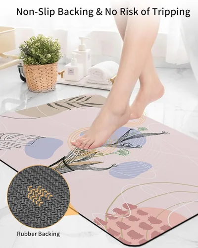 Miniatura 4 de Abstract Bath Mat for Tub,Non Slip Bathroom Floor Runner Rug Quick Dry & Absorbent Diatomaceous Earth Kitchen Shower Sink Washable Doormat,Mo-randi