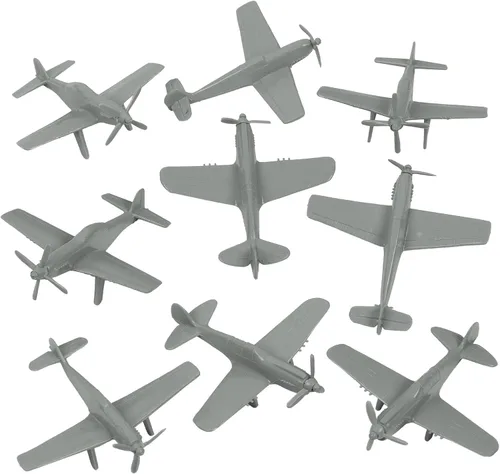 Miniatura 7 de TimMee Aviones de Caza Ases WW2 - Aviones de plástico azules de 9 piezas para soldados de ejército, fabricados en EE. UU