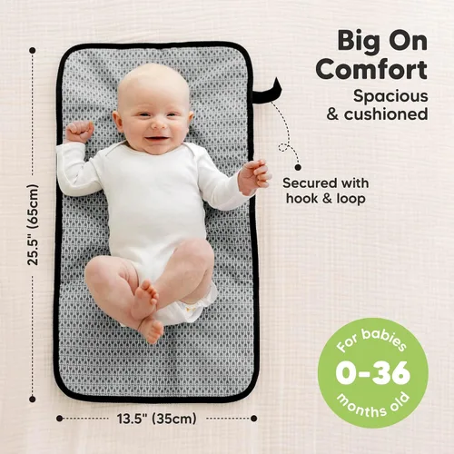 Miniatura 3 de KeaBabies Cambiador de pañales portátil y organizador de pañales para bebé, tapete cambiador plegable impermeable para bebé, tapete de cambio