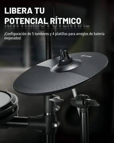 Miniatura 3 de Donner DED-200X Batería Electrónica, Kit de Batería Eléctrica con Parches de Malla Silenciosos, 2 Platillos con Choke, 31 Kits y más de 450 Sonidos