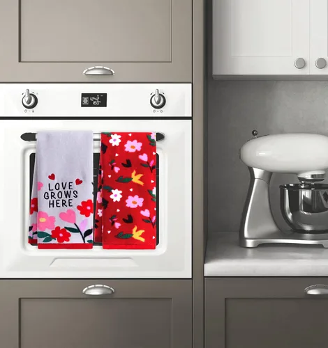 Miniatura 6 de VOOVA & MOVAS Juego de 4 toallas de mano para el día de San Valentín para el baño, juego de 4 unidades, 100% algodón suave, (16 x 25 pulgadas)