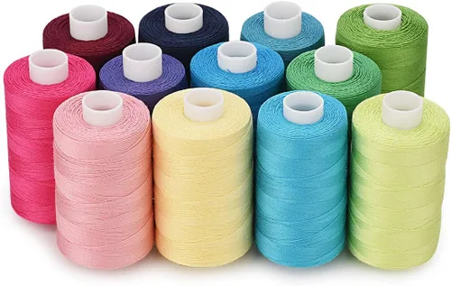 Miniatura 8 de Simthread 12 Colores Multiusos Hilo de Algodón para Acolchado 50s/3 Hilo para Piezas, Costura, etc. - 503 Metros Cada 12C01