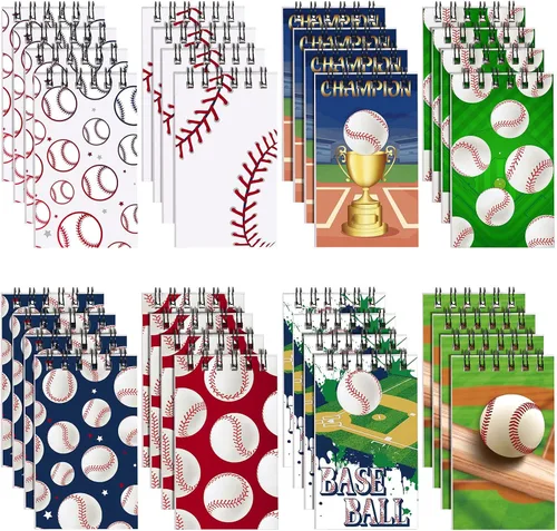 Faccito 32 piezas de mini bloc de notas deportivos, baloncesto, béisbol, fútbol, suministros para fiestas, bolsas de regalo, bloc de notas en