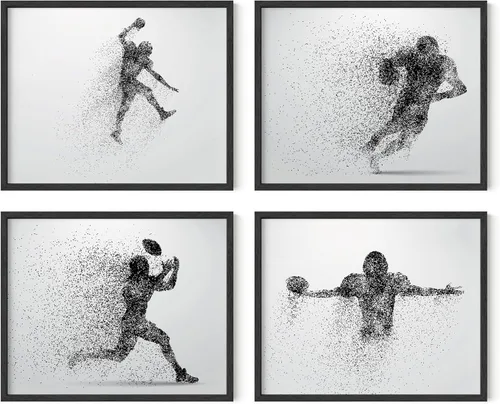 Miniatura 22 de Impresiones artísticas de fútbol americano para pared, juego de 5 (8x10) carteles de fútbol americano sin marco, decoración de sala de fútbol Niños