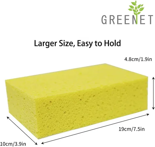 Miniatura 3 de Esponjas de limpieza grandes de celulosa natural (paquete de 3) – biodegradables, absorbentes, multiusos para cocina, coche y hogar
