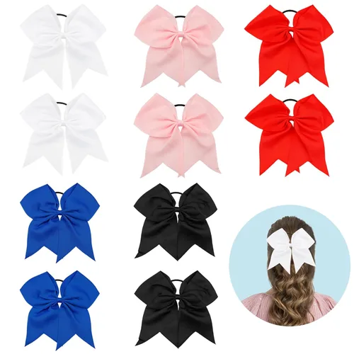 Miniatura 17 de Lazos de animación, lazo negro para animadoras, lazos de animadora para animadoras, lazos de animadora, 2 lazos grandes de 8 pulgadas para niñas