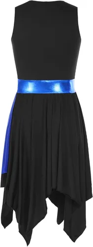Miniatura 19 de easyforever Vestido de baile sin mangas con bloques de color para mujer, alabanza litúrgica, ropa de baile lírico, vestido de bata de adoración