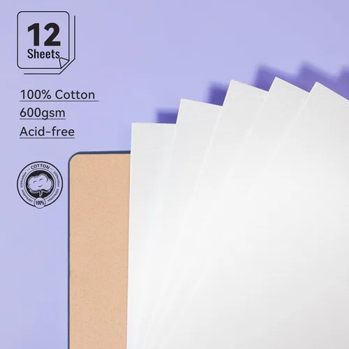 Miniatura 2 de Libro de bocetos de acuarela Lightwish, 100% papel de acuarela de algodón libre de ácido, papel de acuarela prensado en frío de 600 gsm para Hebilla