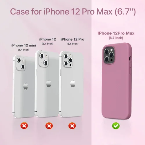 Miniatura 2 de Miracase - Funda compatible con iPhone 12 Pro Max, [forro de microfibra suave antiarañazos], funda de silicona líquida de goma de gel a prueba