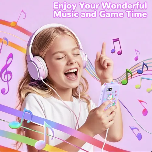 Miniatura 5 de Lapare Juguete de teléfono inteligente para niños para niñas, pantalla táctil de 2.8 pulgadas con doble cámara, juego, reproductor de música