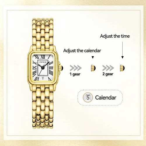 Miniatura 5 de Gold Watches for Women with Rectangular Case,Roman Dial,Vintage Bracelet,Water Resistant