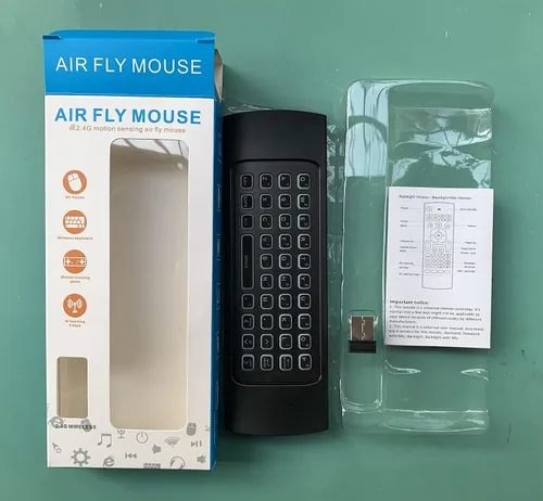 Miniatura 7 de Air Mouse, MX3 Pro - Mini teclado retroiluminado con control remoto, mini teclado inalámbrico y control remoto de ratón de aire de aprendizaje IR