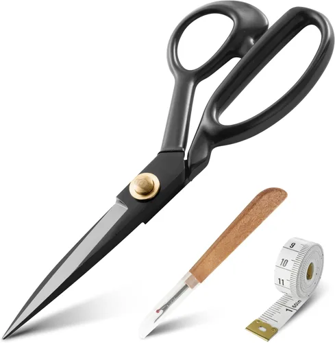 Tijeras de tela, tijeras de costura resistentes de 8 pulgadas para sastre de cuero, tijeras de sastrería para el hogar, oficina, manualidades, color