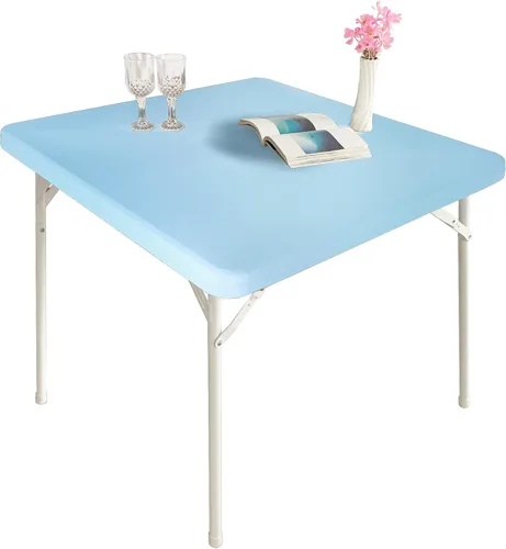 Miniatura 49 de Mantel elástico para mesa auxiliar de cóctel, ajustable de elastano, tamaño pequeño, para mesa auxiliar, 24 x 24 pulgadas, color beige