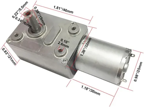 Miniatura 2 de BRINGSMART JGY-370 Motor de engranaje helicoidal de 12 V 10 rpm DC Motor de alto par motor de 12 voltios Mini turbina gusano reductor de 12 V Motor