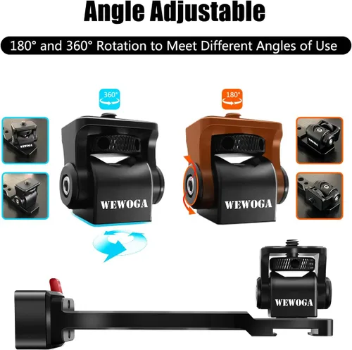 Miniatura 4 de Soporte para teléfono RS4 de aleación de aluminio, mango de extensión RS3, soporte para monitor con soporte de teléfono de 1/4 pulgadas, zapata fría