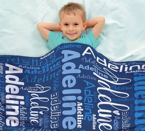 Miniatura 5 de Manta con nombre personalizada para niños, manta con nombre de bebé personalizada para niños y niñas, manta de nombre personalizada súper suave