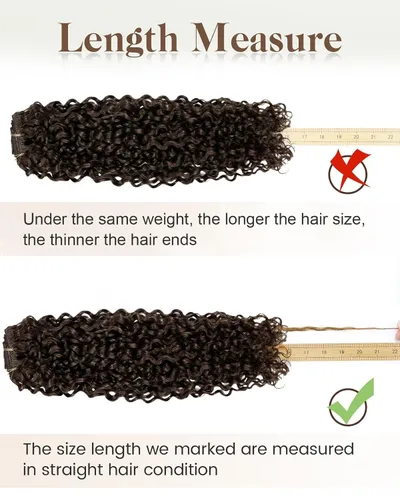 Miniatura 2 de Hetto - Extensiones de cabello humano onduladas con clip, color #2 castaño oscuro, extensiones de cabello humano natural para cabeza completa